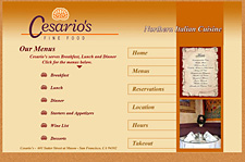 menu page